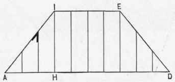 Fig. 71. Diagram for Finding Lengths and Bevels of Jacks on Front Side of Plan, Fig. 70.