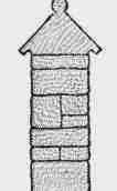 Fig. 129. Squared Hubble Walling built in Courses, with Saddle back Coping with Roll.