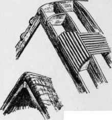 SHlNGLE IMITATING GABLE END OF THATCHED ROOF