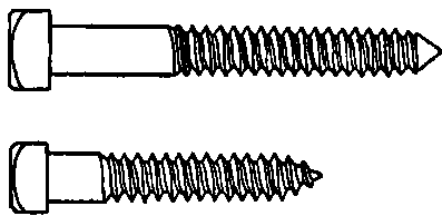 Fig. 334. Lag and Coach Screws.
