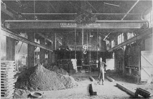 Fig. 106. Five Ton Three Motor Electric Traveling Crane, Operated from Floor. Courtesy of Case Manufacturing Company, Columbus, Ohio.