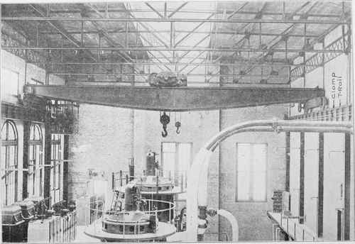 Fig. 110. Thirty Ton Four Motor Electric Traveling Crane in Power Station. Courtesy of Northern Engineering Works, Detroit, Mich.
