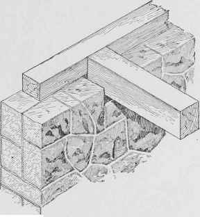 Fig. 140. Wall Cut Away to Allow Girder and Sill to Join at Same Level