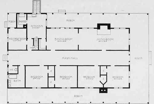 PLAN OF SHOOTING LODGE FOR MR. ALBERT G. MEIER, HIGHGATE, MO, Dean & Dean, Architects, Chicago, Ill.
