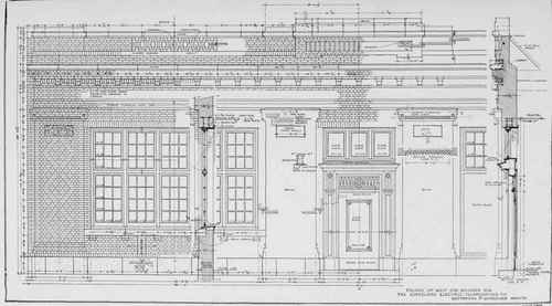 DETAIL OF WEST SIDE BUILDING FOR THE CLEVELAND ELECTRIC ILLUMINATING COMPANY, CLEVELAND, OHIO