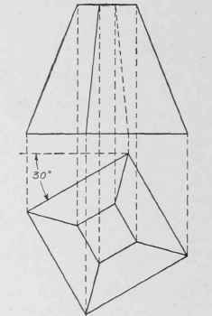 Fig. 113. Frustum of Square Pyramid Rotated Through 30�