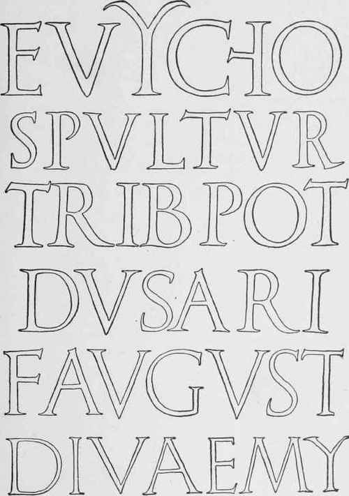 Fig. 23. Fragments of Classic Roman Inscriptions.