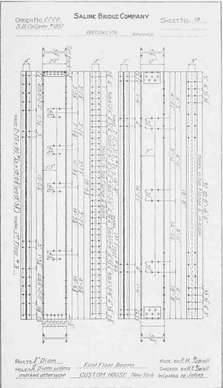 Fig. 61, Typical Beam Sheet Showing Dimensions Filled in According to Specifications