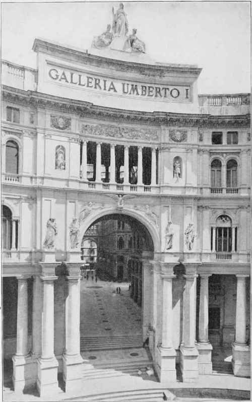 ENTRANCE TO THE GALLERIA UMBERTO I. IN NAPLES, ITALY