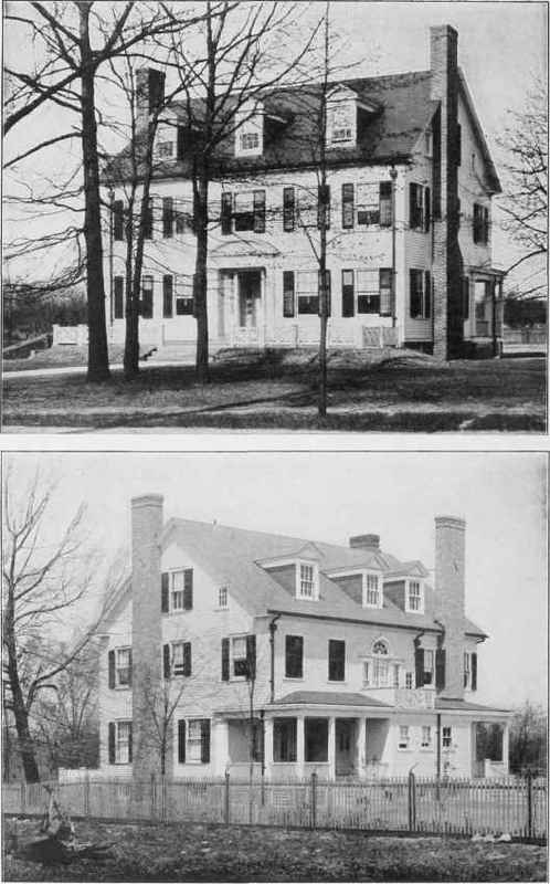 FRONT AND REAR VIEWS OF RESIDENCE OF MRS. H. M. COBB, MAGNOLIA DRIVE, CLEVELAND, OHIO