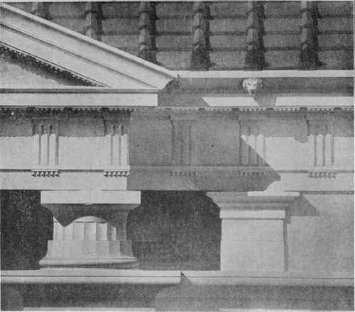 Fig. 107. Detail of Greek Doric Order. From Temple of Hercules at Cori.