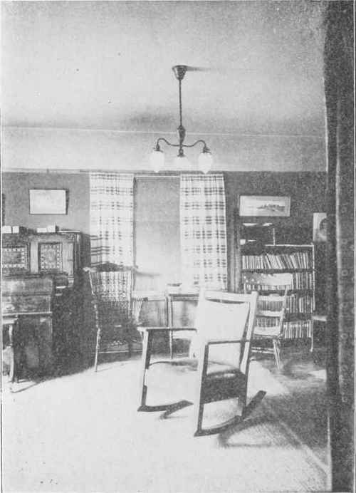 LIVING ROOM IN RESIDENCE OF J. R. CRAVATH, CHICAGO. ILL. A good Arrangement for Reading and General Lighting in a Small Room.
