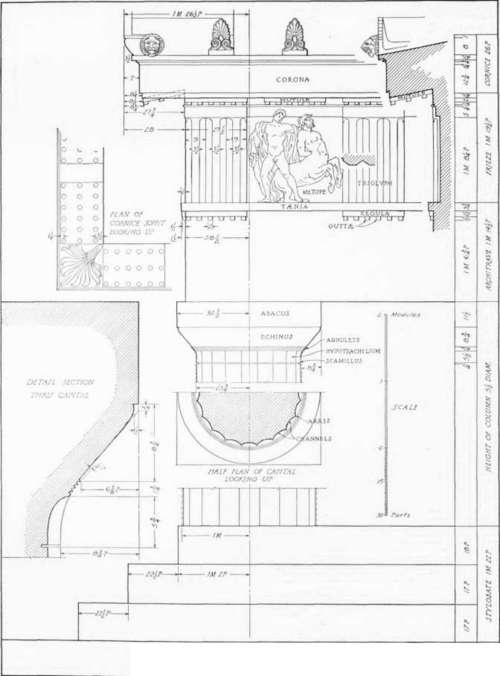 Greek Doric Order Of The Parthenon At Athens