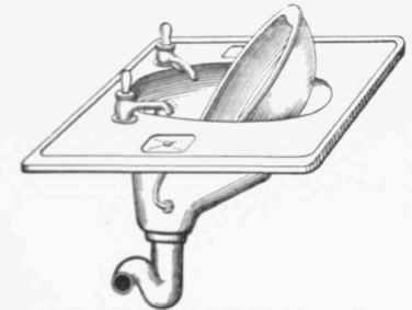Fig. 272   Tip up Basin with Reciever and trap, and with Drainers from Soap dishes taken into the Reciever.