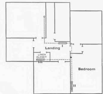 Fig. 747. First floor Plan of House warmed from Kitchen boiler.