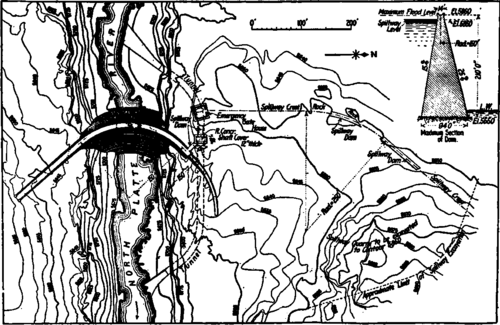 Pathfinder dam, Wyoming; built 1905 to 1909.