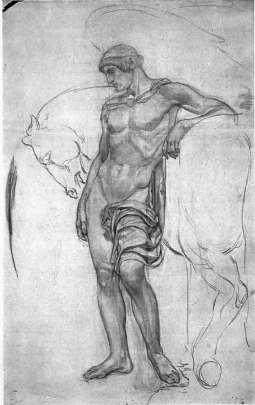 Study By Eugene F. Savage For Figure In His Decorative Painting Idealism