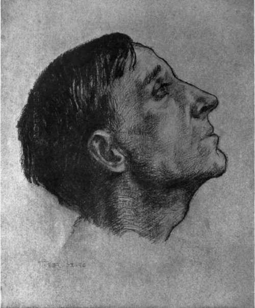 Study Of Head By Taber Sears For Mural Decoration In Grace Church Choir School, New York City.
