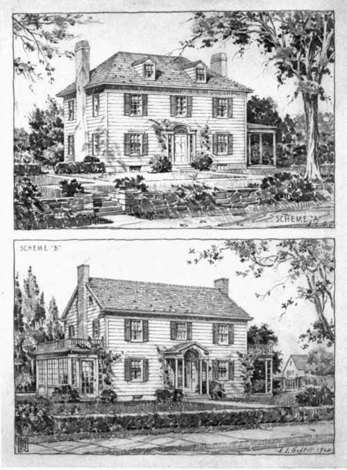 Two Schemes for a Small House; Typical Renderings of the Type Often Submitted to the