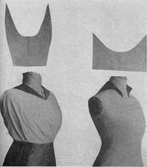 FIG. 85.   Collar designing. Flat and rolling collar; completed pattern.