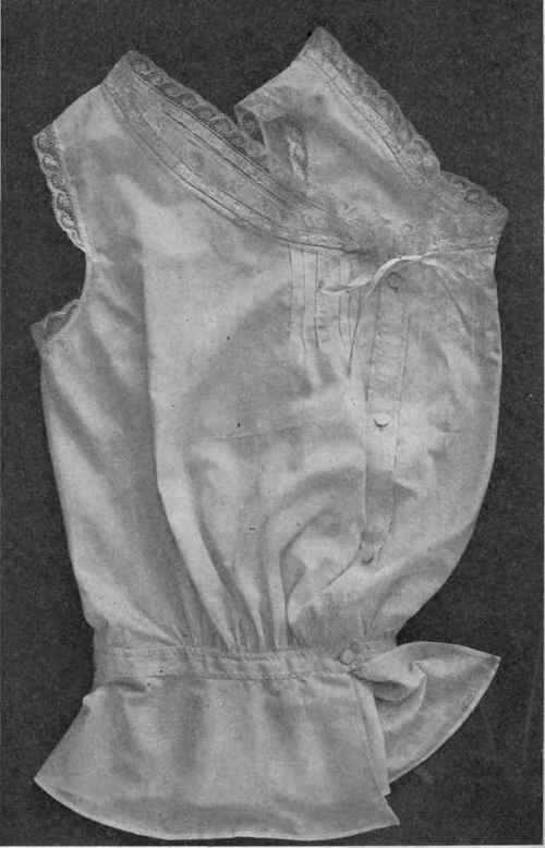 Fig. 161. Corset cover, simple decoration, tucks, featherstitching, embroidery beading and lace.