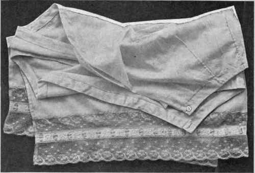 Fig. 167. Drawers of nainsook with lace and embroidered beading used for decoration; part of a set of undergarments.
