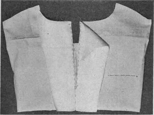 Fig. 175. Placing facing at front of middy blouse.