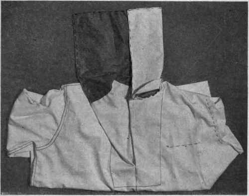 Fig. 177. Placing collar on middy blouse.