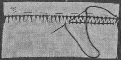 Fig. 251. Diagonal hemstitching.