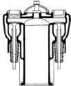 Sectional View of T Head Cylinder.