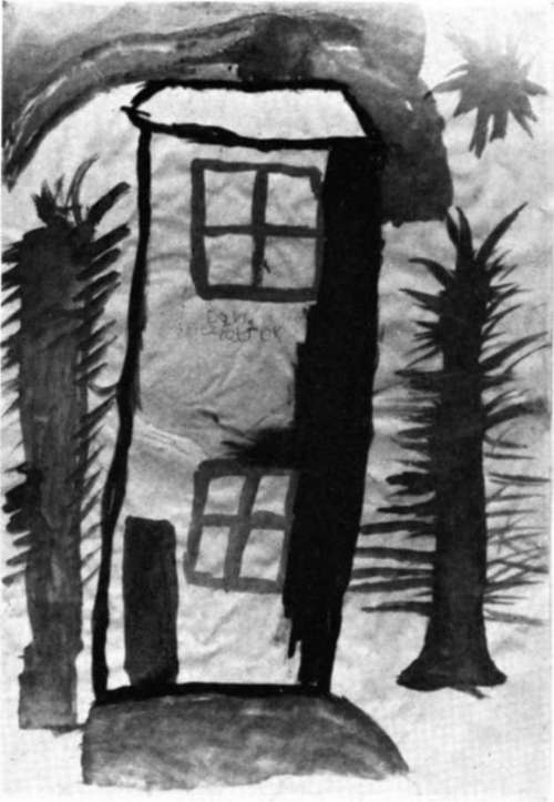 the house and trees to fit the paper