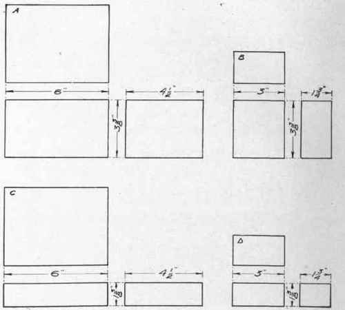 Four Suggested Shapes For Boxes, A, B, C, D