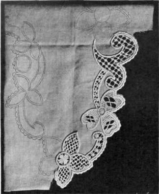 Collar on Oatmeal Silk with Embroidery