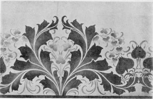 Fig. 4. Stencilled Frieze, showing how the Tie Lines may be used as part of the Design.