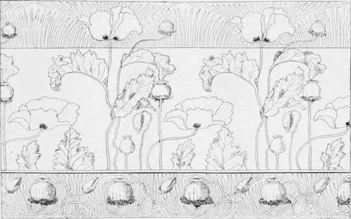 Poppy Design, by a. B. Bogart, for a Frieze. To be Painted or Embroidered.