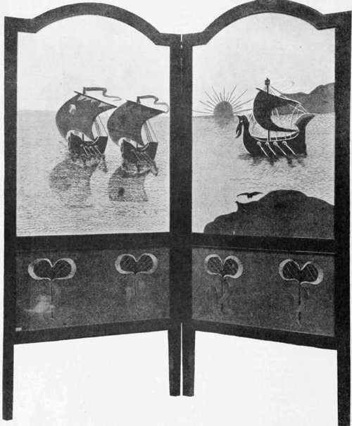 Screen in Applique Embroidery. By Mabel Austen Wilson.