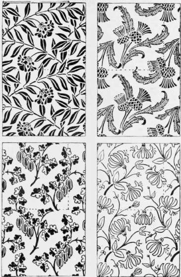 Sprig Patterns with All over Effect • Their Geometric Bases Disguised