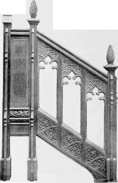 Staircase of Pulpit Designed and Carved by Editha R. Plowden
