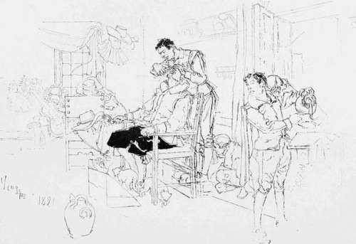 The Original Conception for an Illustration for Pablo di Segovia. By Daniel Vierge.
