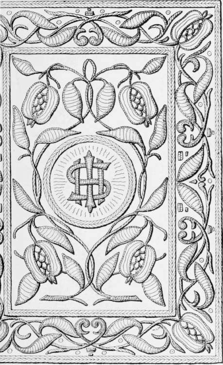Two Designs For An Embroidered Cover For A Bible. By M. L. Macomber.