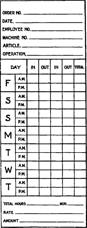 Job Time Card.