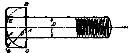Conventional Drawing for Machine Bolt.