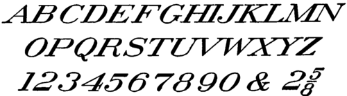 Inclined Roman Letters and Figures.
