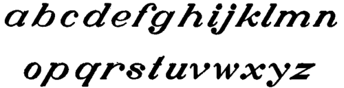 Inclined Roman Lower Caae Letters.
