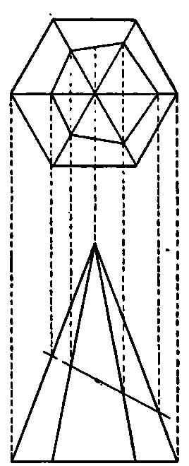 Intersection of Plano and Hexagonal Pyramid.