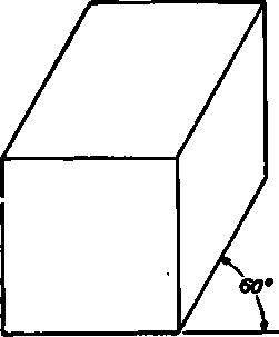 Oblique View of Cube at 60 Degrees.