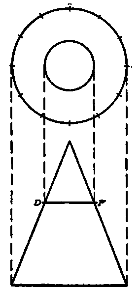Plan and Elevation of Cone.