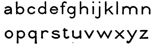 Vertical Gothic Lower Case Letters.