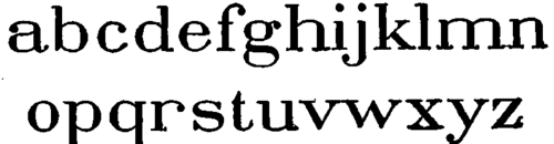 Vertical Roman Lower Case Letters.