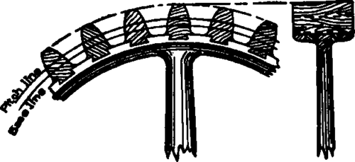 Wood Spur Gear Showing Teeth Dovetailed to Rim.